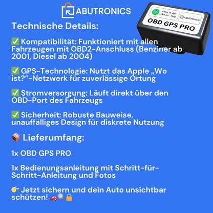 OBD GPS PRO –  mit Apple „Wo ist?“
